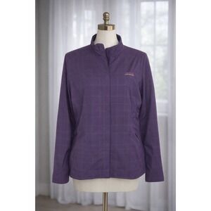 Nike Golf Lightweight Zip Jacket Windbreaker FitDry Purple Plaid Size Medium